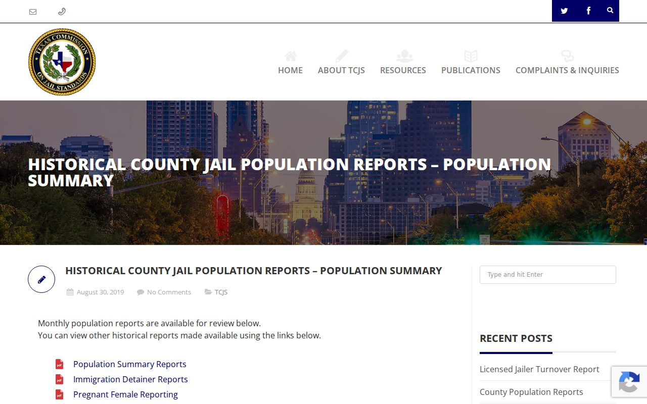 Hale County arrest and jail population report source
