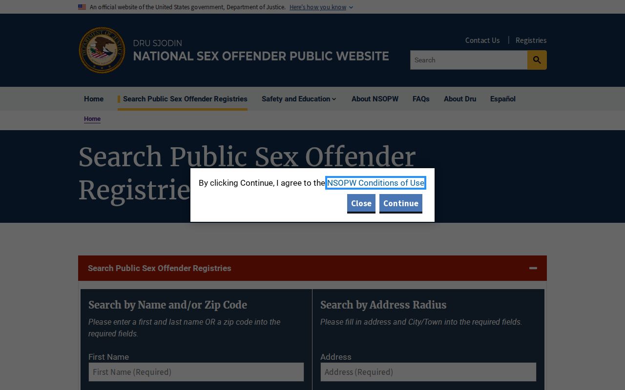Hale County sex offender search using the national public registry portal