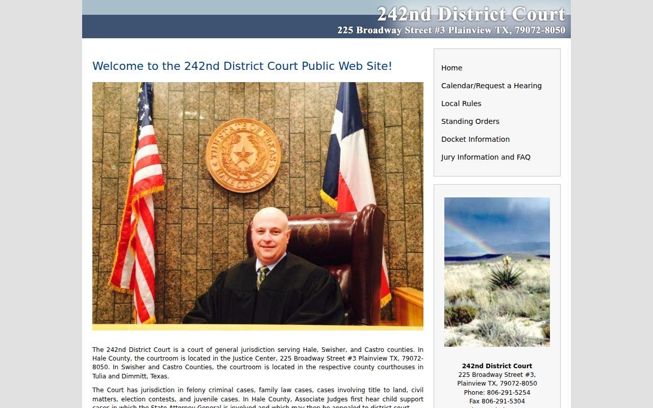 Hale County criminal court records at the 242nd District Court