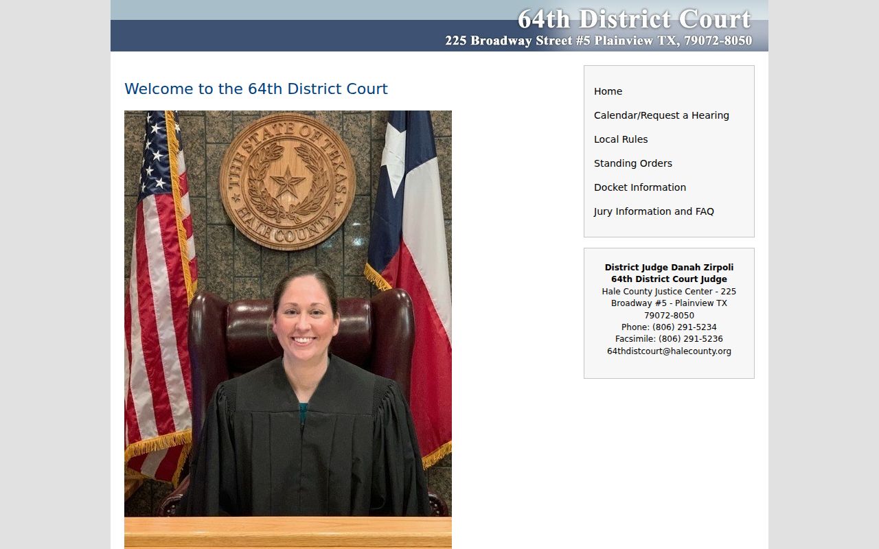 Hale County criminal court records at the 64th District Court